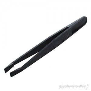 SODIALR Outil manuel plastique Noir Pince a epiler plat pointe anti-statiques B00V4Q7C1E